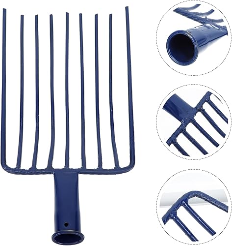 Miniatura 2 de Rastrillo de hoja de jardín Pala de ceniza: Pala de chimenea Pala de carbón Pala de carbón Hojas de metal Rastrillo Hierba Trituración Tenedor para