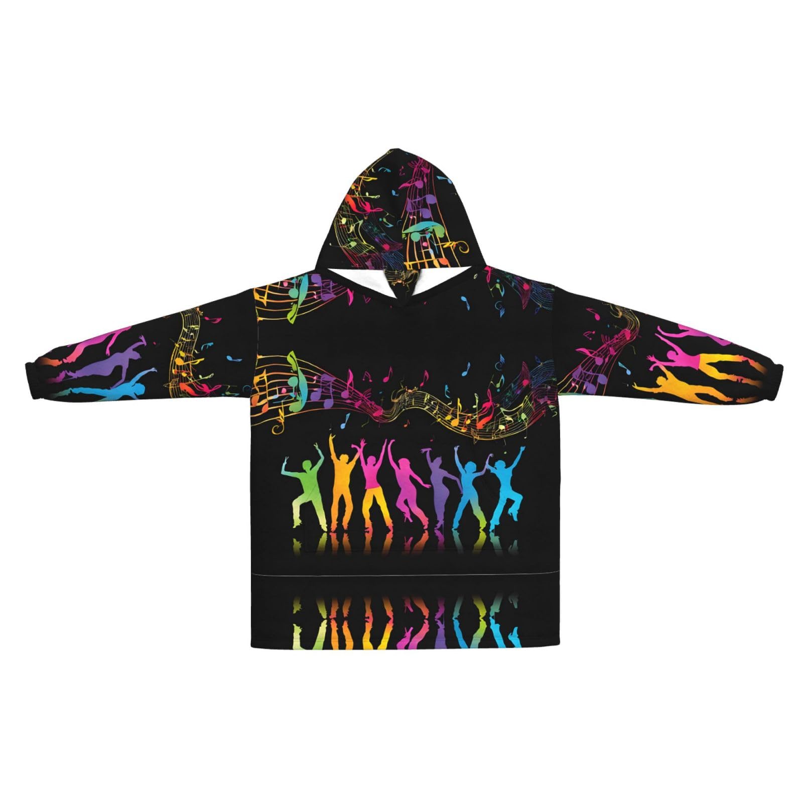 Dance With Music Print - Coperta oversize con cappuccio, in flanella, indossabile, unisex, per adulti, donne, uomini, soffici e confortevoli