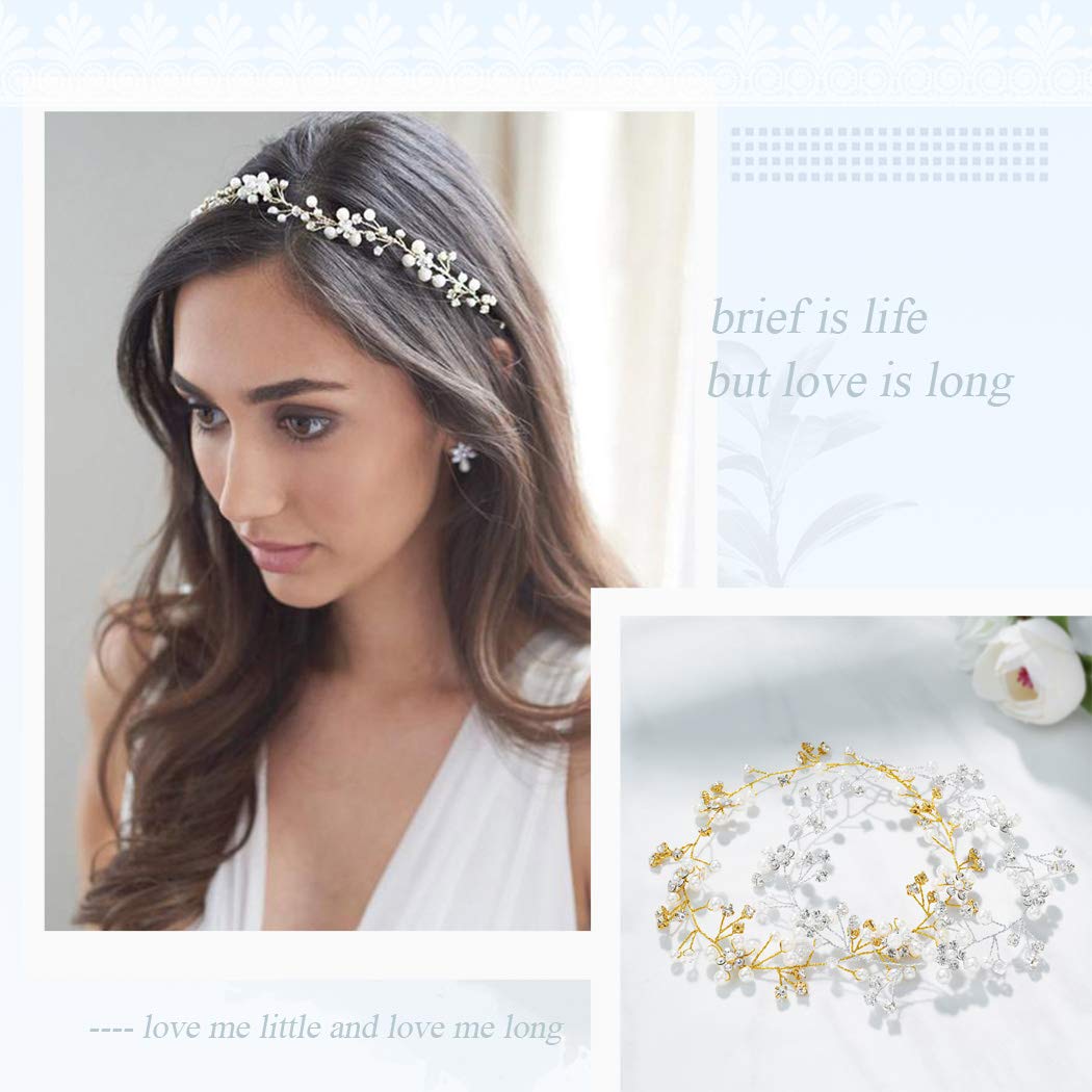 Accessoires Cheveux Mariage Simsly - Bandeau Vigne Cristal Perles Strass Pour Mariée Et Demoiselles D'Honneur