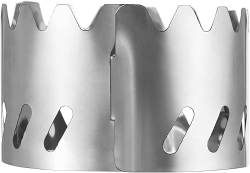 Miniatura 7 de Estufa, mini estufa portátil de aleación de aluminio con tapa y parabrisas de acero inoxidable para acampar al aire libre, senderismo, mochilero,