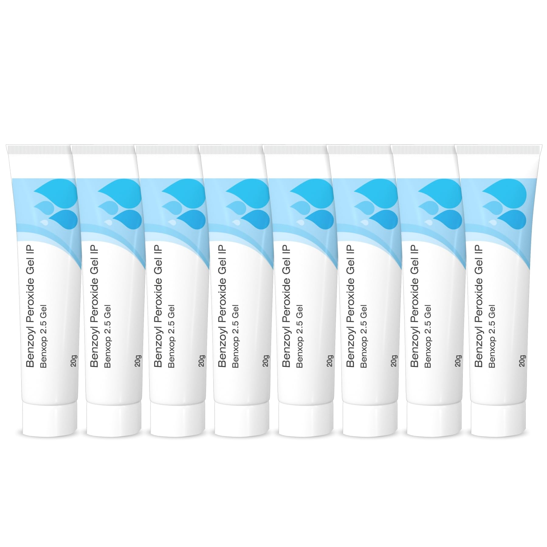 Benxop Benzoyl Peroxide 2.5% Pimples Cream 20gm (0.70 Oz) (2.5% Gel (Pack of 8))
