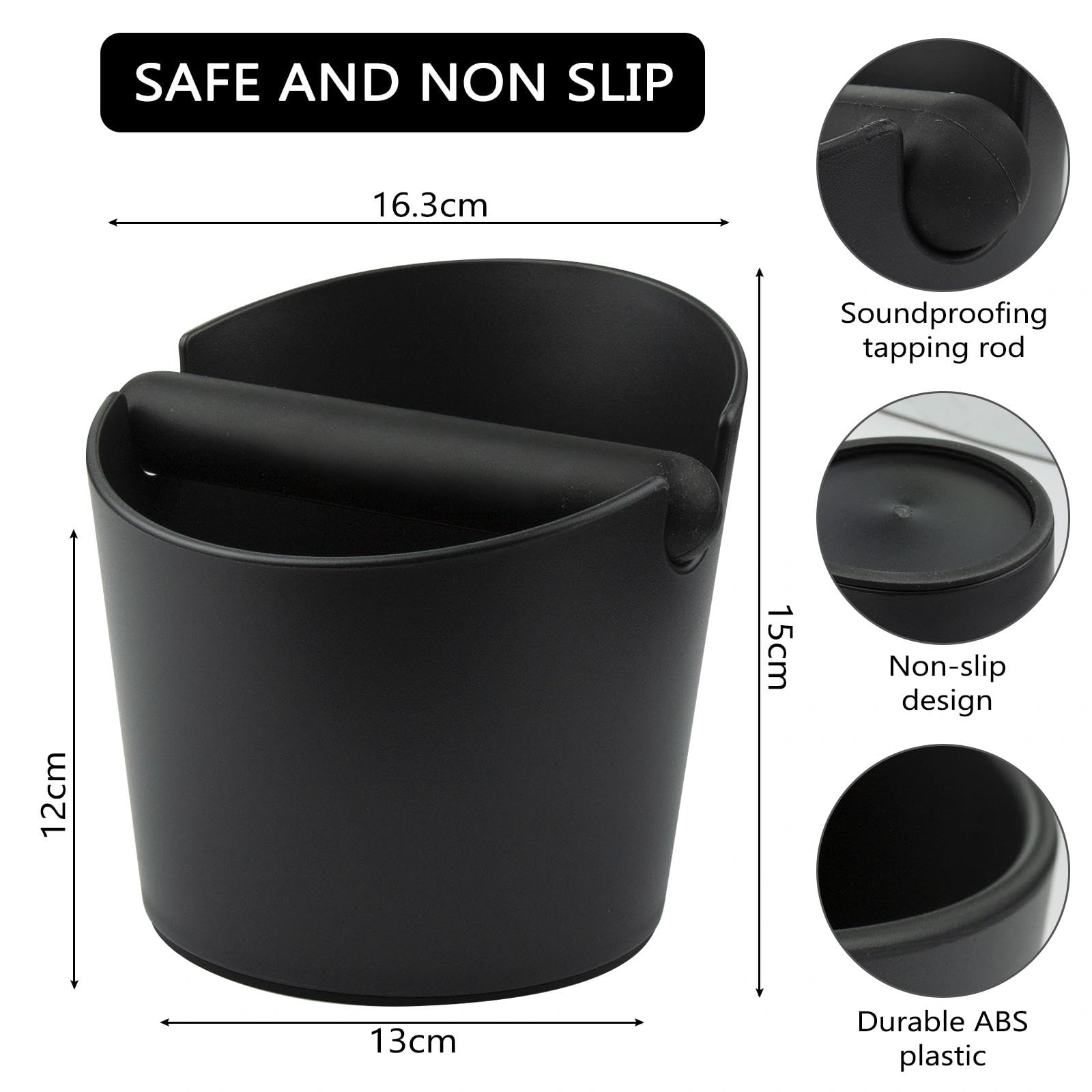 Caja De Golpeteo Del Portafiltro, Base De Goma Antideslizante, Barra De Golpeteo Extraíble Para Una Limpieza Fácil Y Accesorios Específicos Para Baristas Para Recolectar Y Reciclar Los Posos De Café