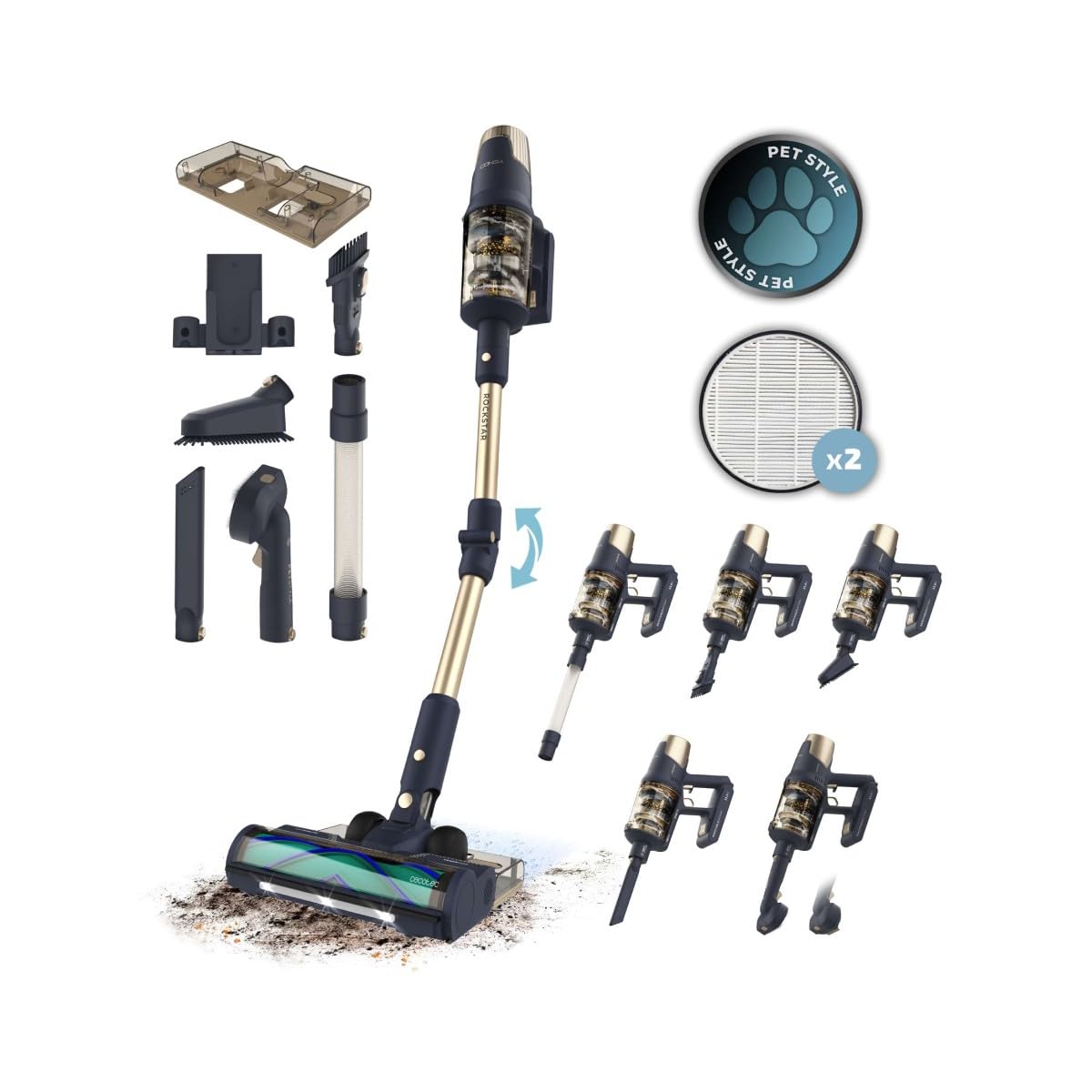 Aspiradora vertical Cecotec Conga Rockstar RX70 AquaPet Flex Genesis