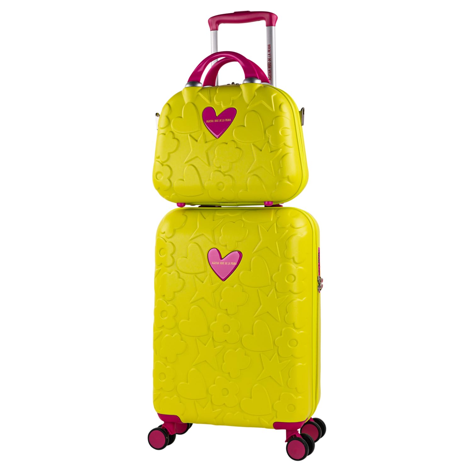 Agatha Ruiz de la Prada - Maletas De Viaje Cabina 55x40x20 Equipaje De Mano Avion Trolley Cabina Duradero Ligero Ruedas Silenciosas con Neceser. Candado de Combinacion TSA, Pistacho