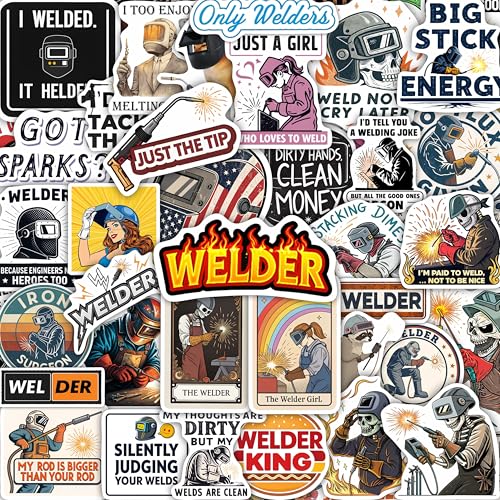 100Pcs Welder Stickers for Helmets, Water Bottles, Laptop - Welding Stickers for Hard Hats...