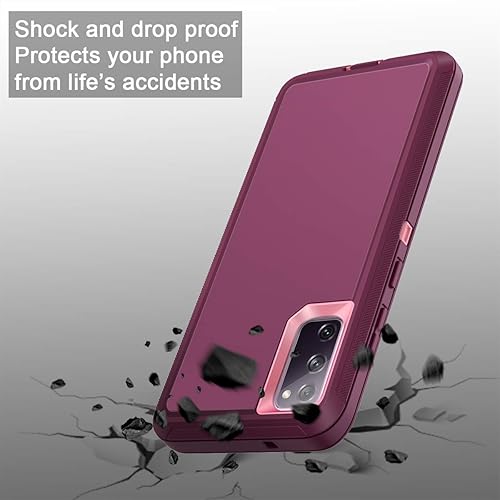 Miniatura 4 de I-HONVA Funda para Galaxy S20 FE 5G a prueba de golpes, protección de cuerpo completo 3 en 1 sin protección de pantalla Funda resistente para