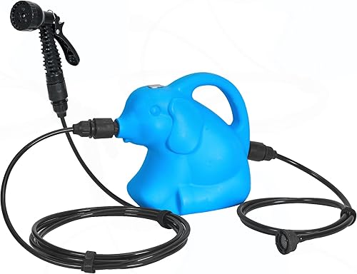 Ducha portátil para campamento, 5 modos de pulverización para jardín, bomba de ducha portátil, sistema de lavado de bobinas de manguera, lavadora de