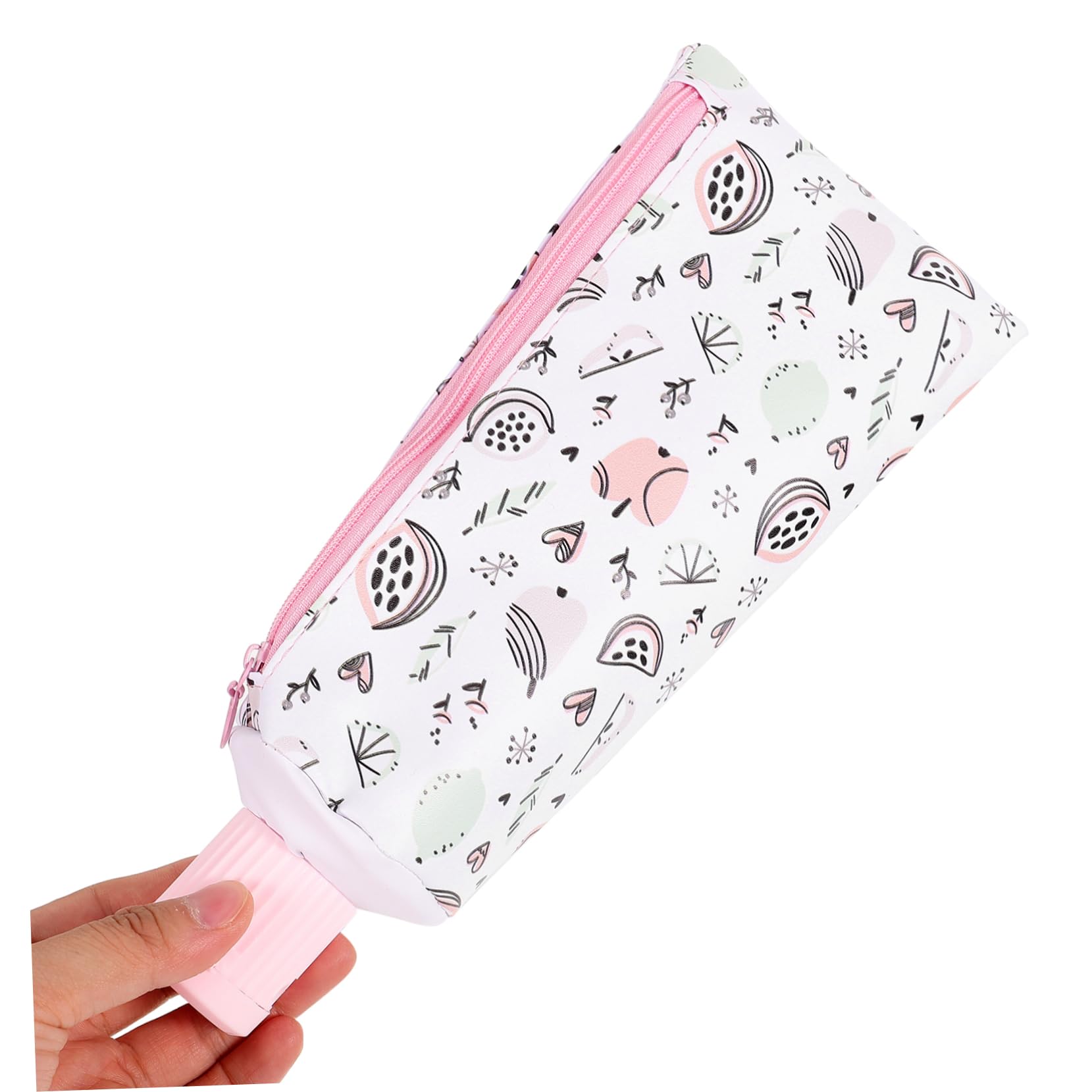 Uonlytech Trousse Portable pour Crayons en Cuir de Taille Compacte Rangement Multi-Usages pour Étudiants, Paquet de Rangement pour Stylos, Design Cartoon, Salle de Classe