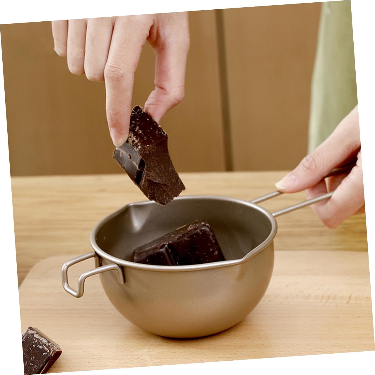 Unomor Diy Baking Tool Steel Melting Bowl for Cheese Chocolate Chips Candy Melts