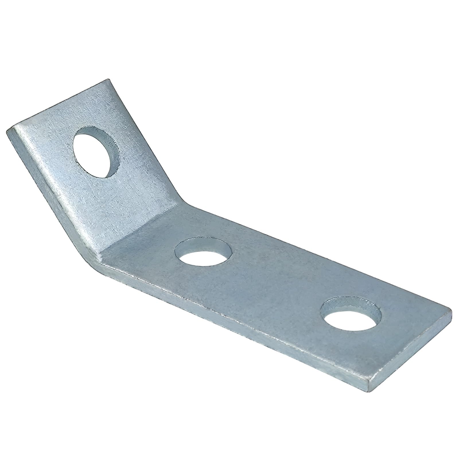 Soporte de ángulo abierto de 3 agujeros de 45 grados, conector de marco de esquina de metal, ajuste para perno de 1/2 pulgada en canal de puntal de 1-5/8 pulgadas, paquete de 12