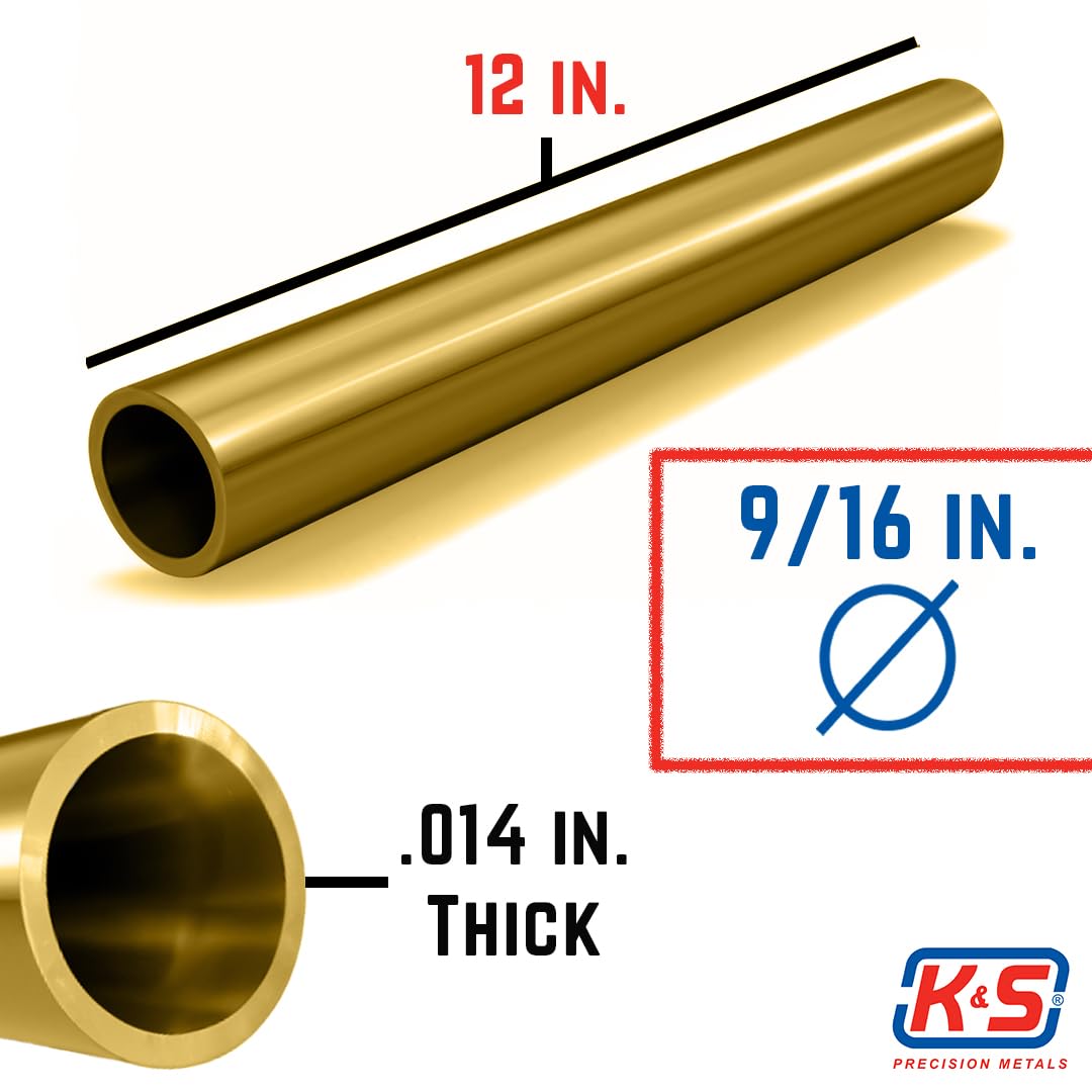 Amazon.co.jp: K&S 真鍮パイプ 外径9/16インチ(14.29mm) 内径