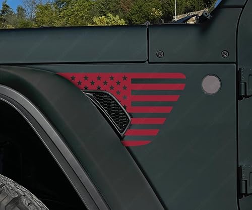 Calcomanías estándar para guardabarros para Jeep Wrangler Gladiator Rubicon Mohave 392 JL JT 2018-2024 (rojo rubí)