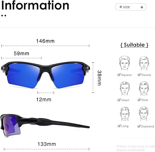 Miniatura 10 de kimorn Gafas de sol deportivas polarizadas para hombres y mujeres, para béisbol, pesca, ciclismo, correr, golf, motocicleta, K1463
