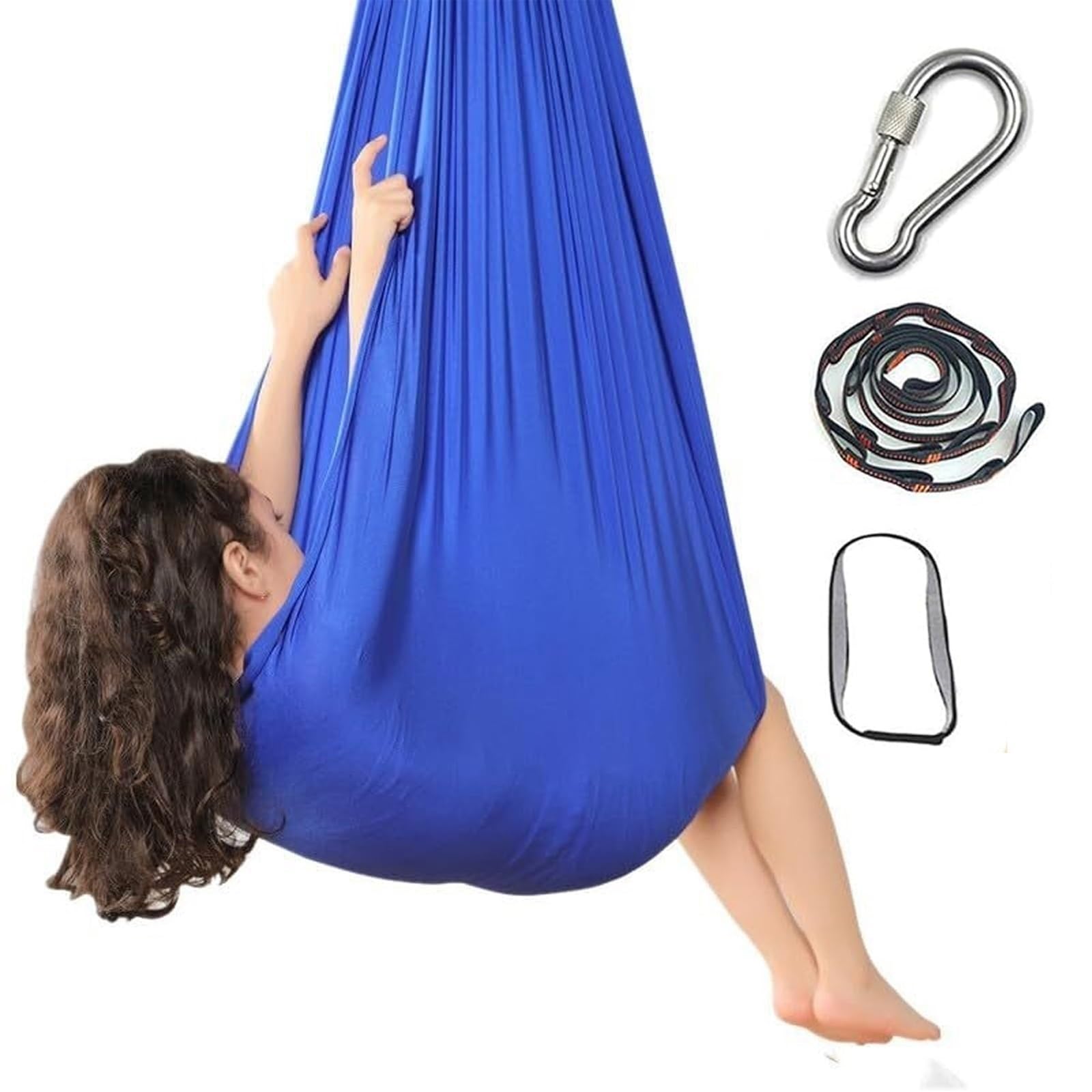 Hammock Swing Chair for Outdoor & Indoor, Lightweight & Portable, Perfect for Camping(Blue)