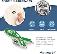 Vista 5 de PinMart's Suicide Prevention And Mental Health Awareness Enamel Lapel Pin - Enamel Pin Set and Lapel Pins Bulk for Backpacks, Bags, Hats, or Talk