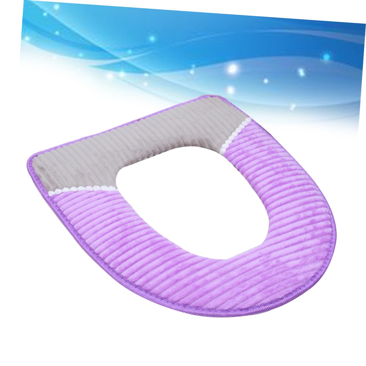 Cabilock Warm Toilet Seat Round Padded Seat Pad Waterproof Corduroy Stripe Home Decor Thickened Cushion for Winter Random