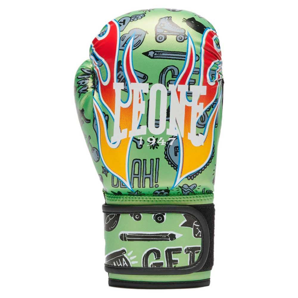 LEONE 1947, Flames Boxing Gloves 6 OZ, Green