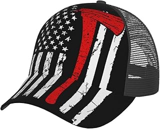 Breathable American Firefighter Axe Logo Baseball Cap for Men Women Caps Adjustable Mesh Back Hat Unisex Sport Trucker Hats
