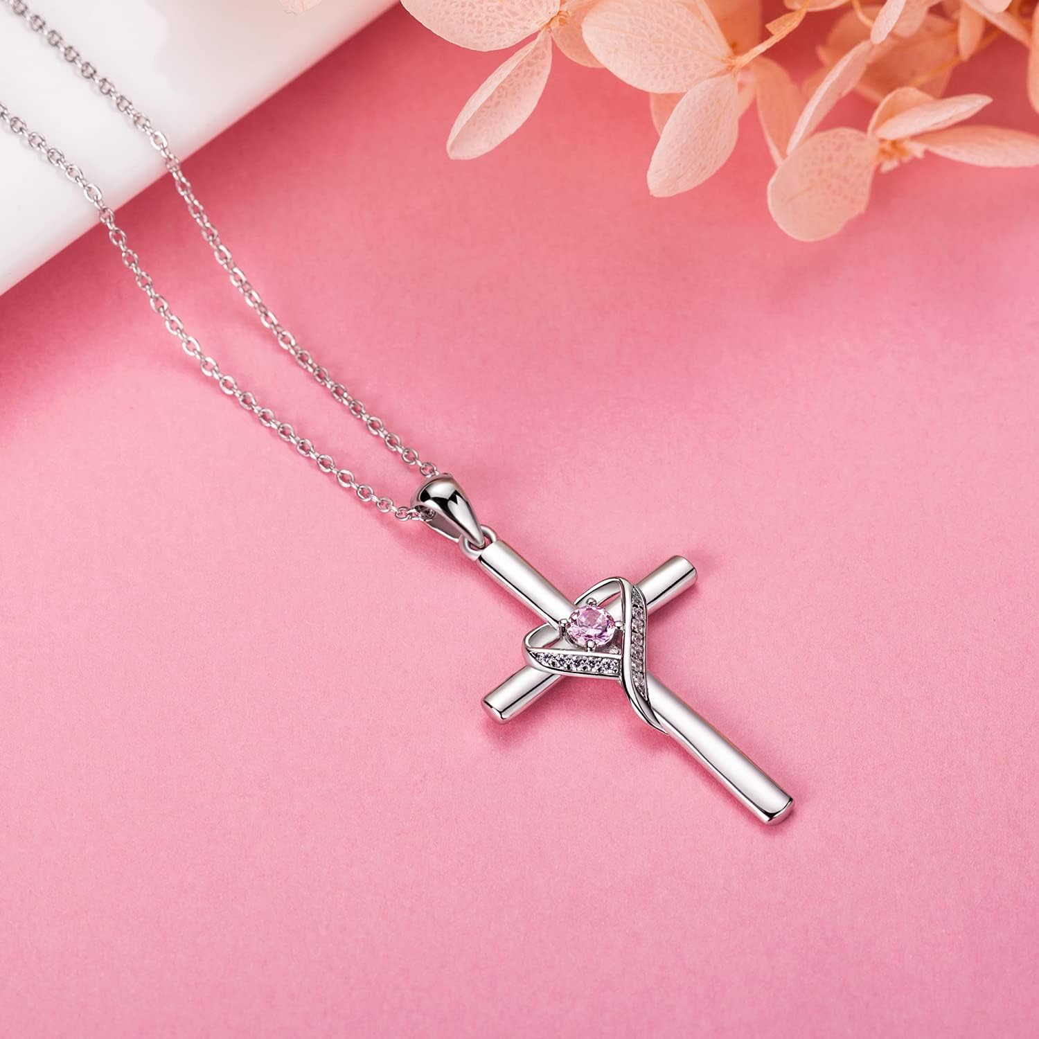 AmorAime 925 Sterling Silver Cross Necklace for Women Heart Necklaces for Mother for Festival, Vacation or Holiday - Image 5
