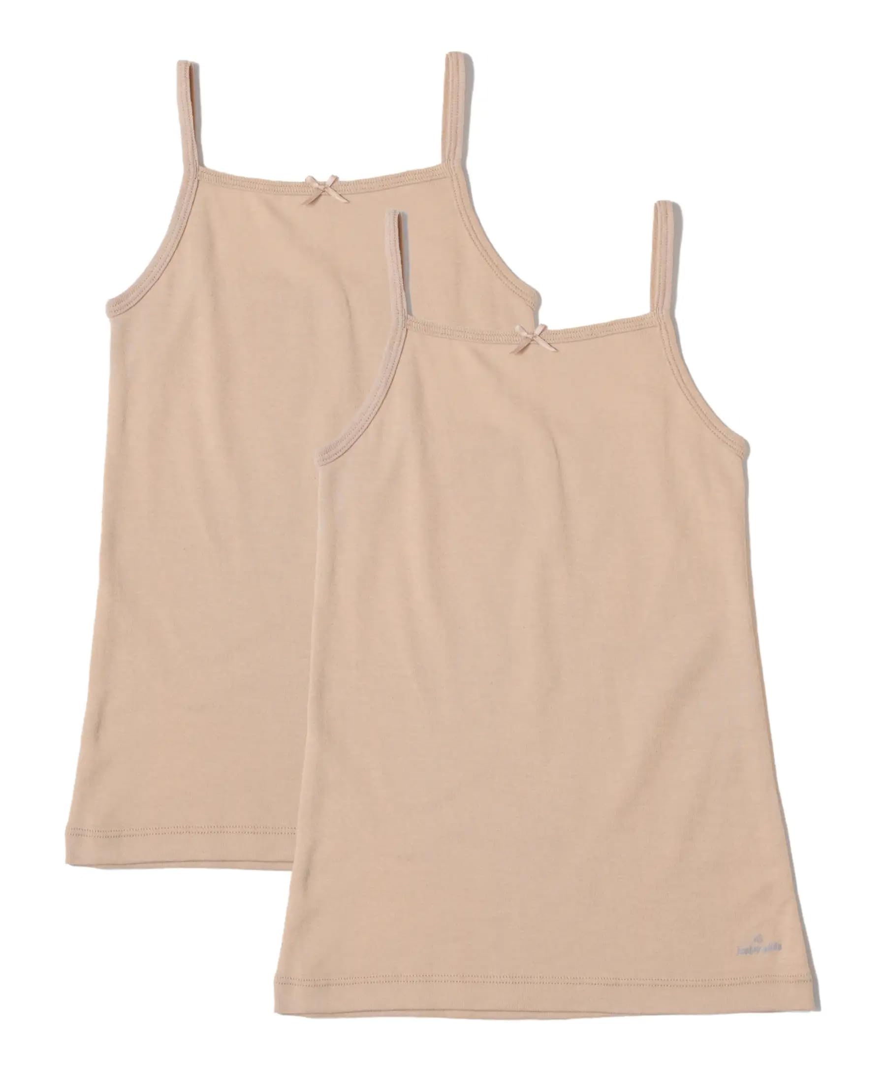 JockeySG04 Girl's Super Combed Cotton Rib Fabric Camisole with Regular Straps (Pack of 2)