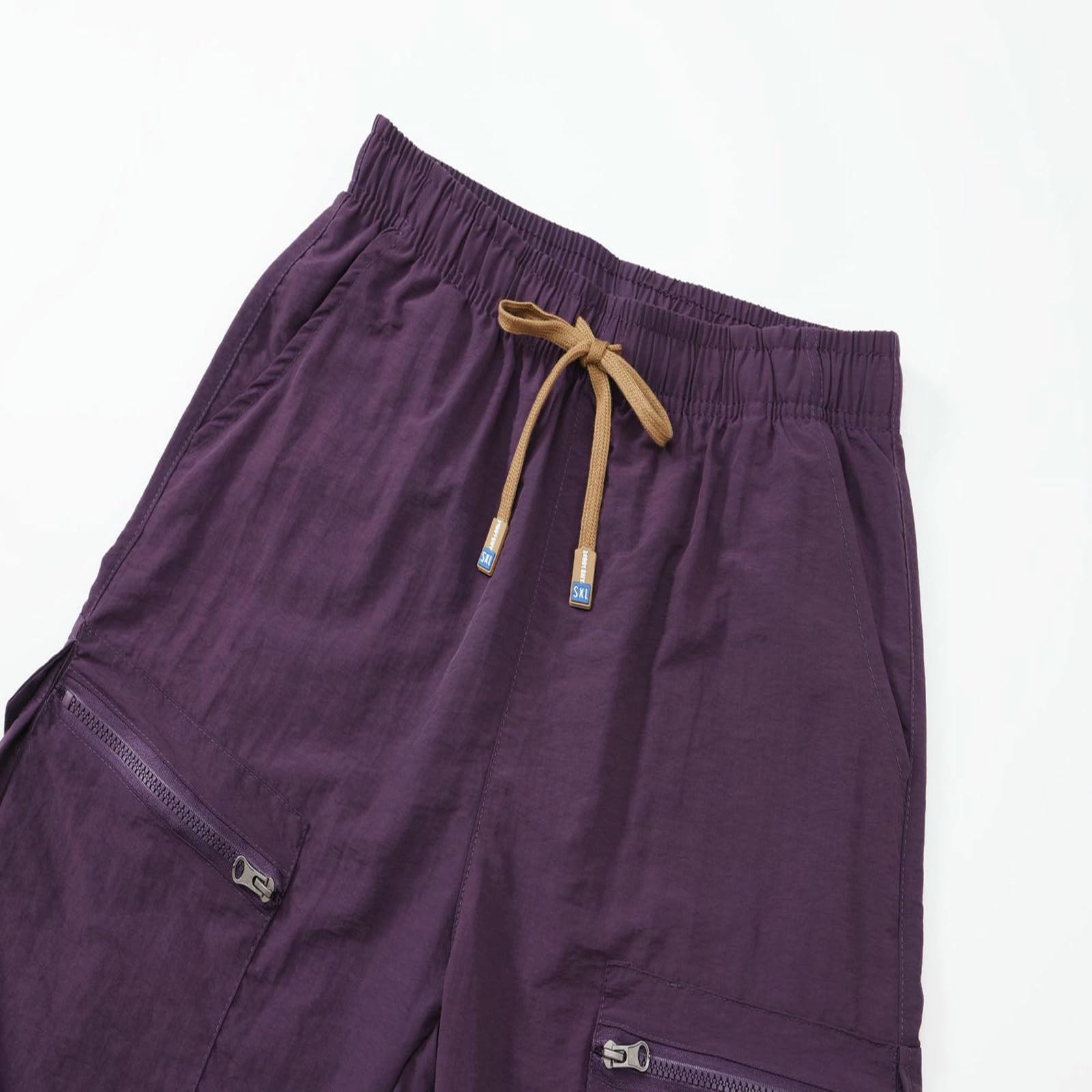 męskie spodenki outdoorowe z wieloma kieszeniami do pracy - Quick-Dry Casual Cargo For Work, Golf & Everyday Wear Breathable Comfortable-purple-2XL