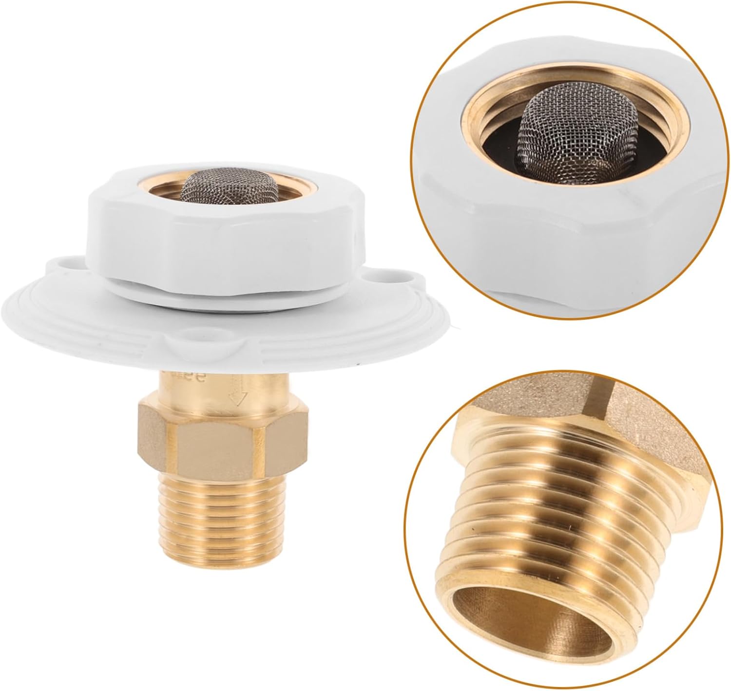 Gatuida Brass Rv Water Inlet with Check Valve Durable Water Connection Fitting for Rvs Campers and Yachts Easy Installation Versatile Applications