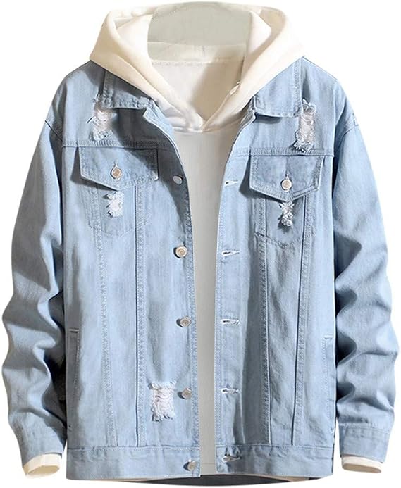 Zhansanfm Men's Denim Jacket Vintage 