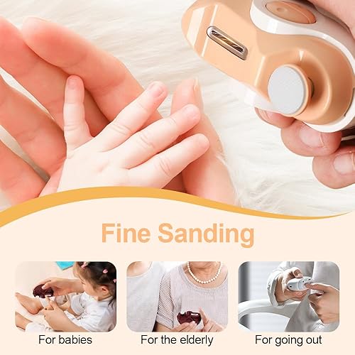 Miniatura 5 de Cortaúñas eléctrico con pulido, recortador de uñas automático 3 en 1 con 2 velocidades y almacenamiento de restos de uñas, recortador de uñas de