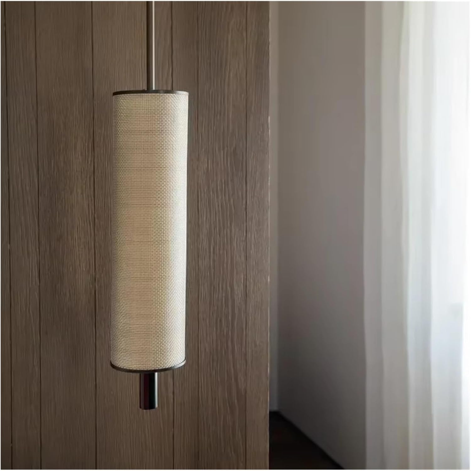 Fabric Pendant Lights for Dining Table Living Room Bedroom Chandeliers Long Column Lampshade Lighting,luminaire