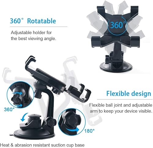 Miniatura 5 de Soporte para tableta de automóvil, soporte para tableta con ventosa, soporte para parabrisas de automóvil, salpicadero, escritorio, cocina, pared