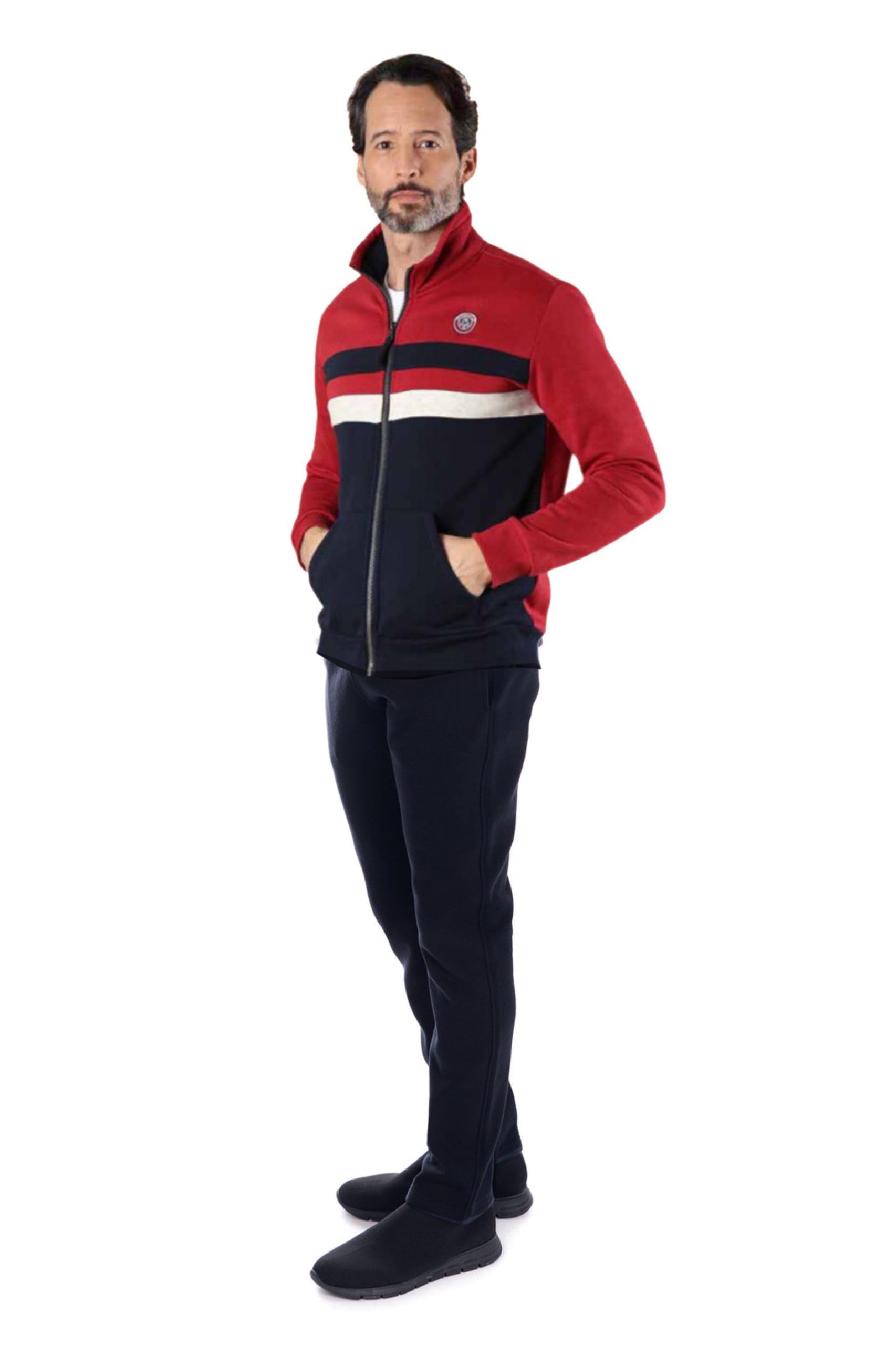 Leo Corsetteria Tuta uomo invernale felpata calda classica con zip cerniera tasche e pantaloni lunghi F.lli_Campagnolo 8Q77146-8Q77275