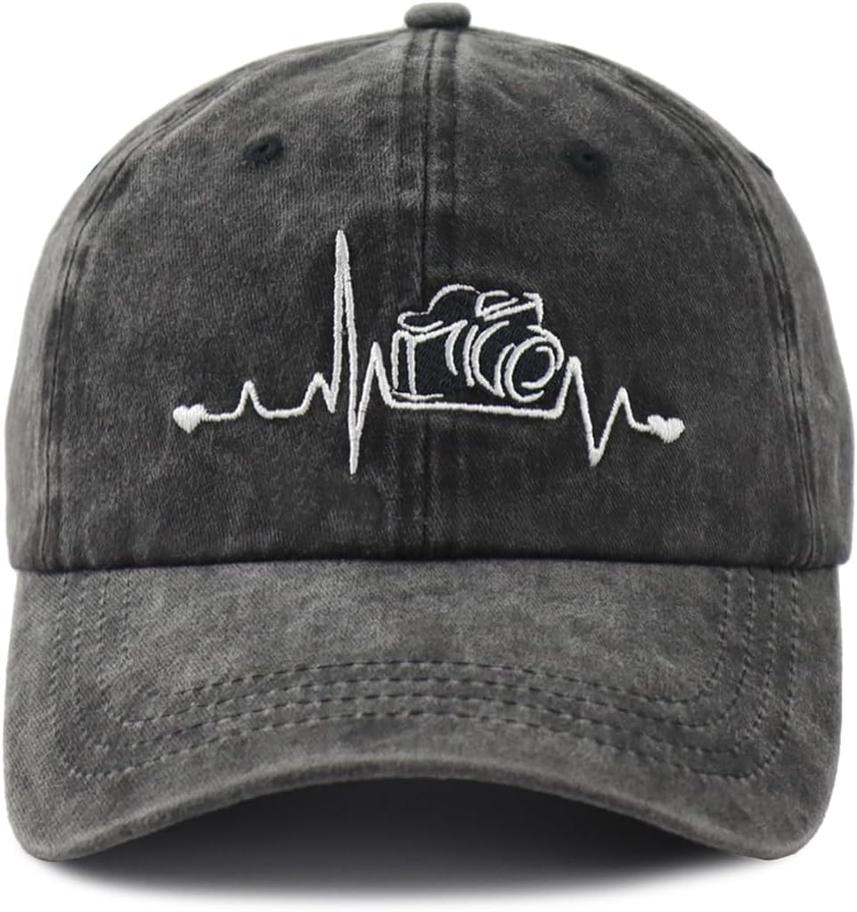 Photographer Gifts for Women Men, Camera Hat, Photography Baseball Cap, Mothers Fathers Day Christmas Birthday Gifts for Dad Mom Papa Mama Wife Aunt Black