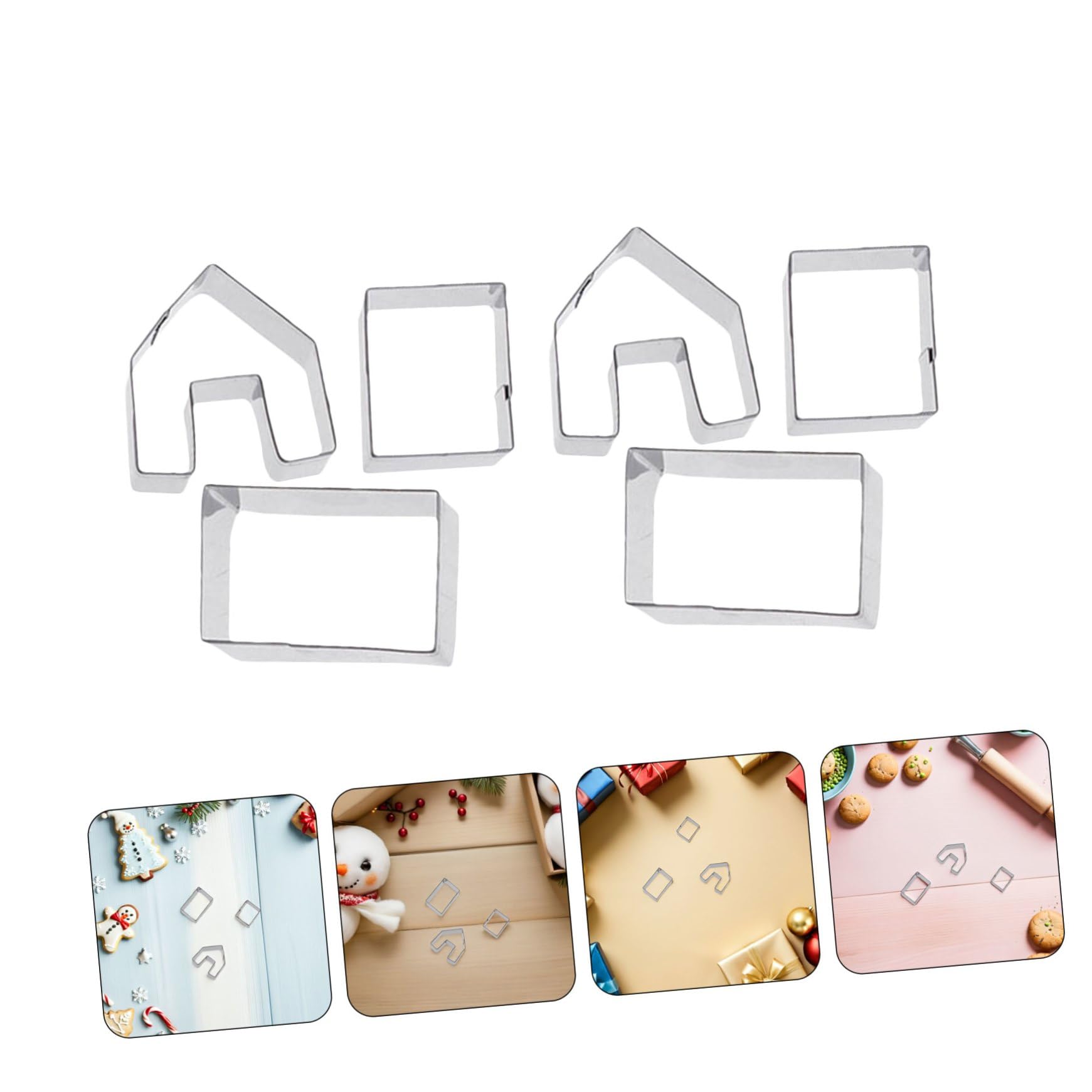 5juegos Molde para Pastel Casa de Jengibre Mini para Galletas Navideñas Cortador de Galletas DIY para Hornear