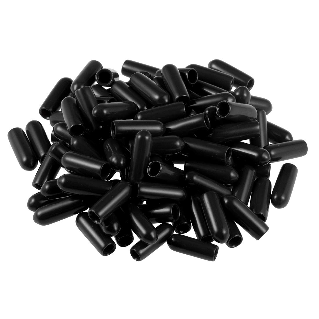 sourcing map 100pcs Rubber End Caps 4mm ID Vinyl Round Tube Bolt Cap ...