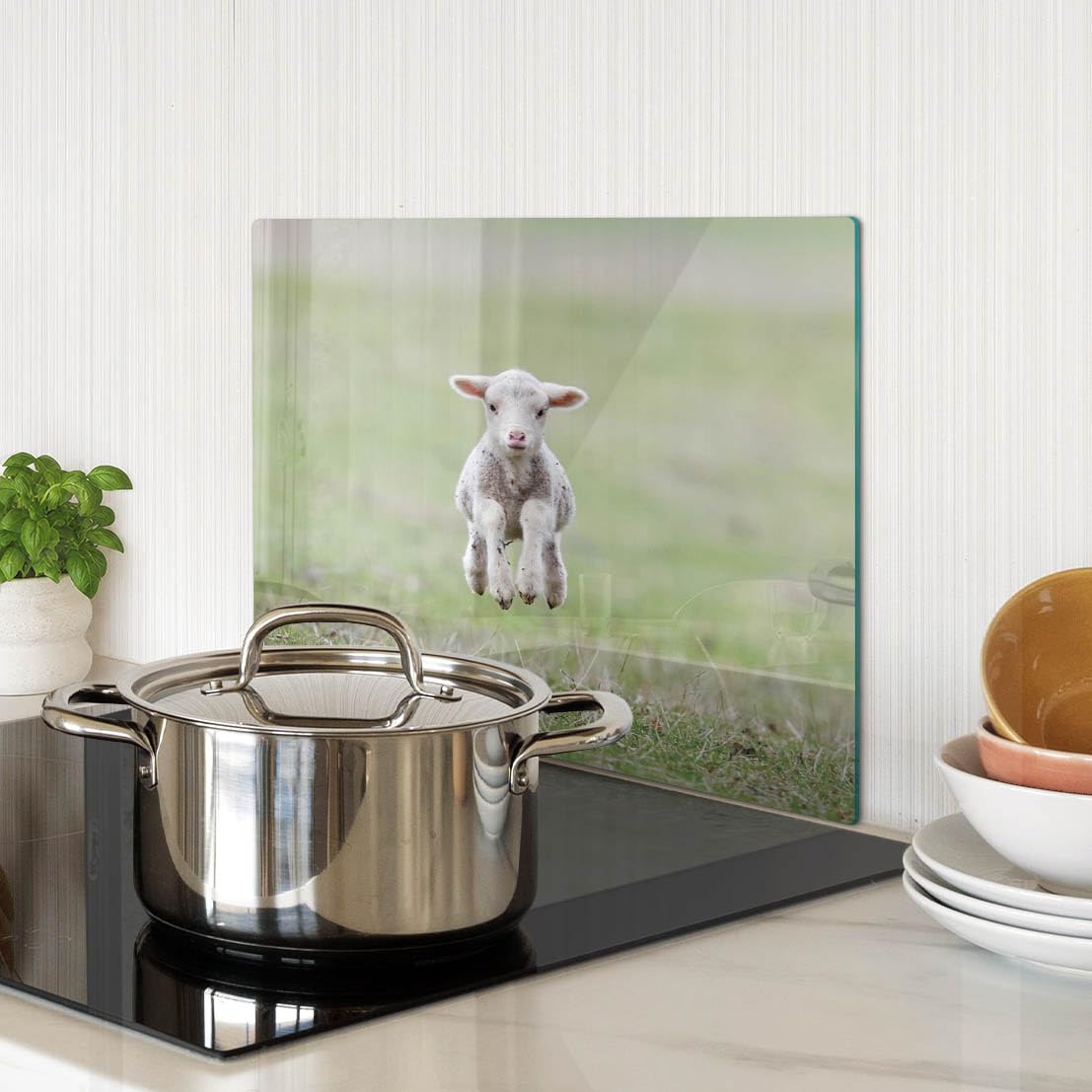 Supporto in vetro e protezione per piano di lavoro 40x30 cm Agnello dolce