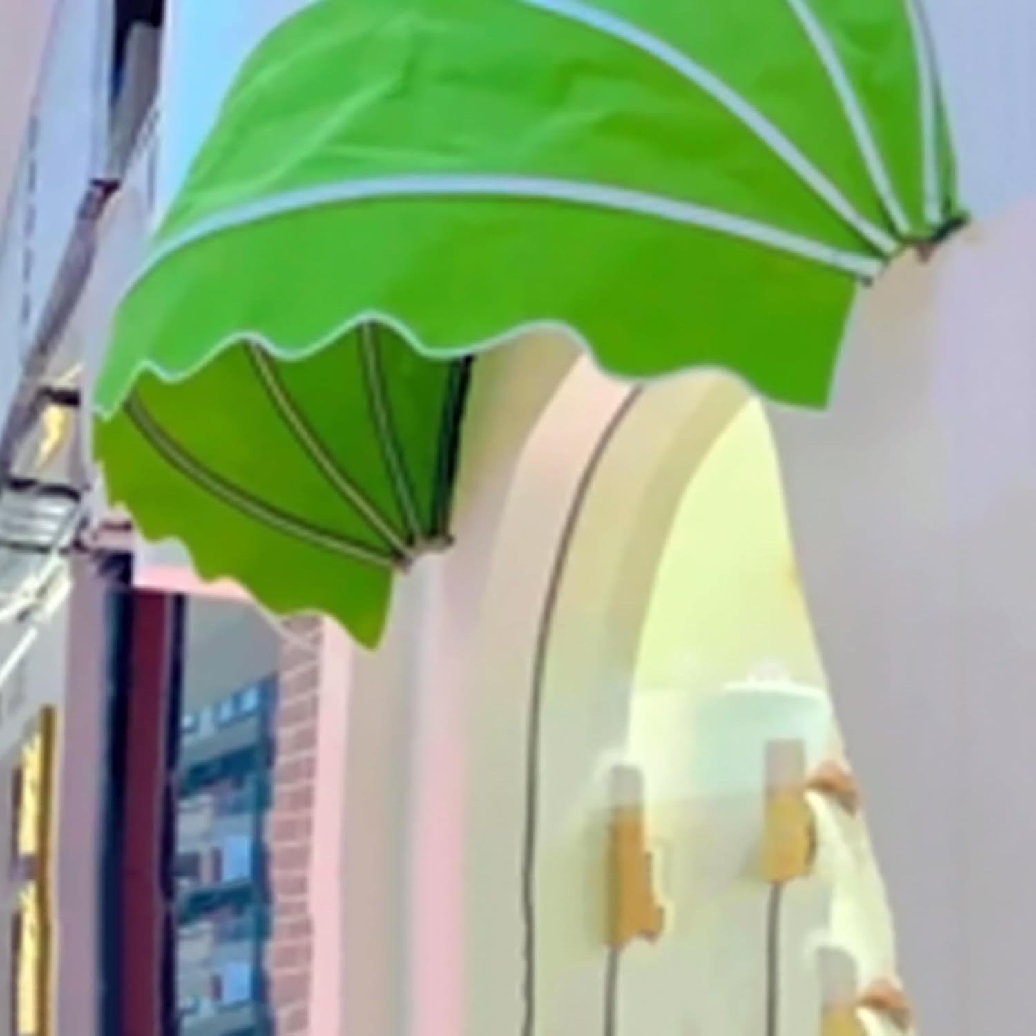 Retractable Dome Canopy for Front Door Outdoor Window Awning Rain & Sun Shelter for Patio/Porch Foldable Cover with Fittings (Green 70cm Diameter)