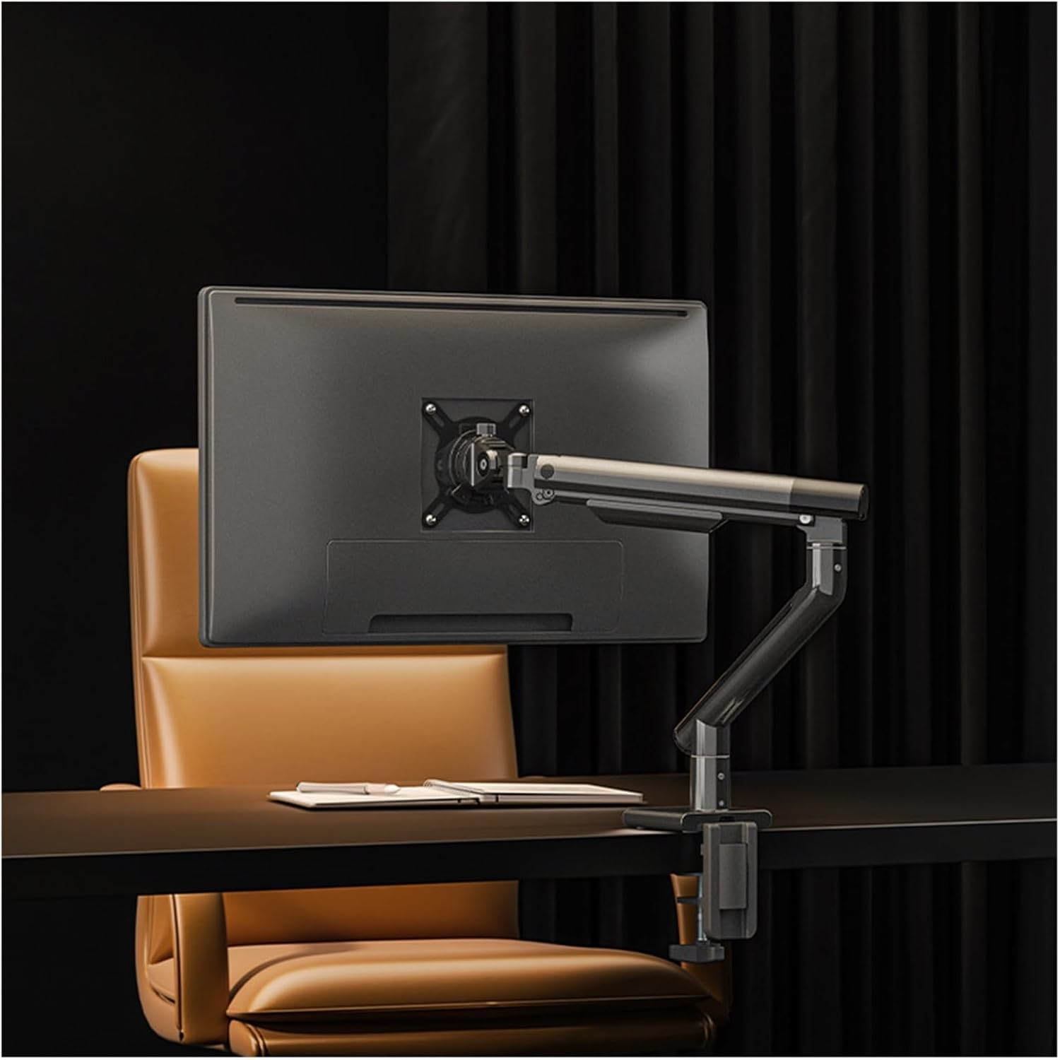 Computer Monitor Stand arm T7-1H Desktop Simple Screen Non-Hole Universal Rotating Telescopic(Black)