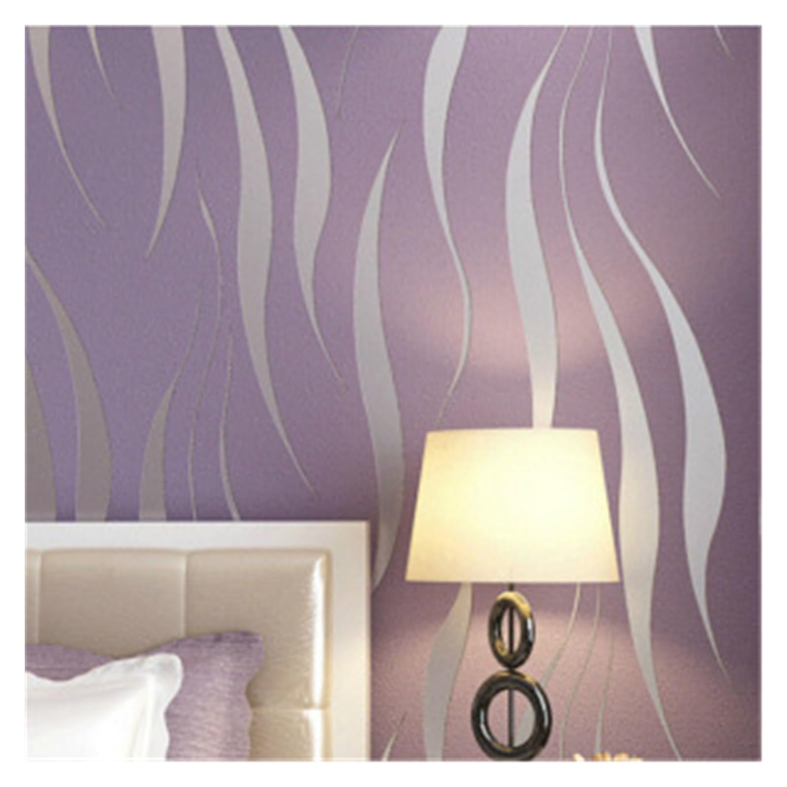 LADFRTYU Wallpaper Modern Simple Striped Wave Pattern 3D Three-Dimensional Non-Woven Wallpaper Living Room Bedroom TV Background Wall