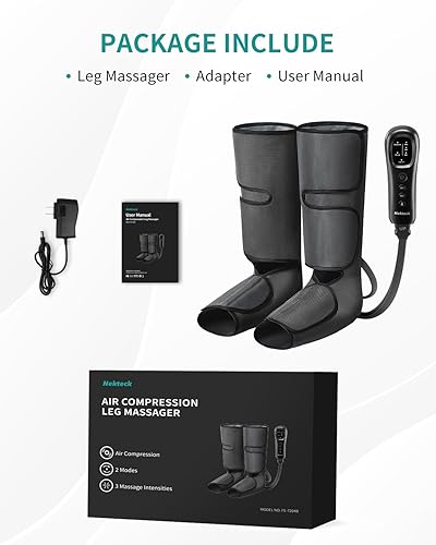 Miniatura 8 de Nekteck Masajeador de compresión de piernas para circulación y relajación, máquina de masaje de pies y pantorrillas elegible por la FSA, 2 modos, 3