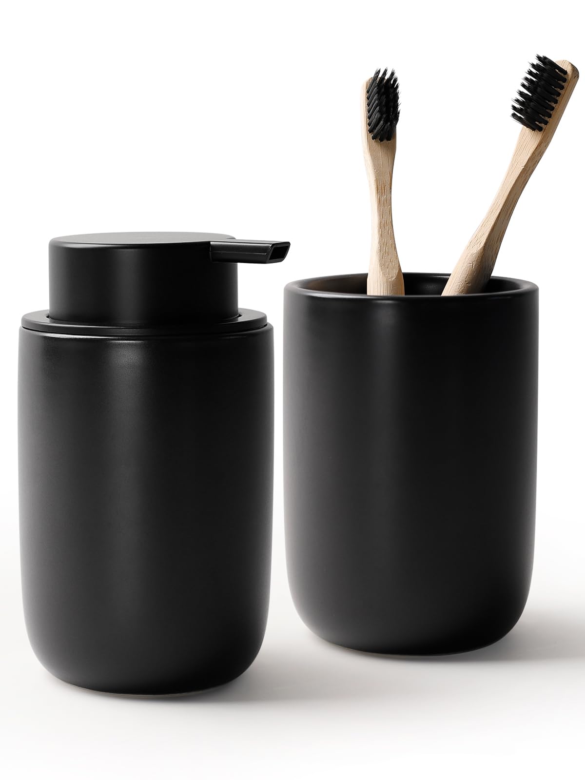 Bosilunlife Soap Dispenser and Toothbrush Holder Set