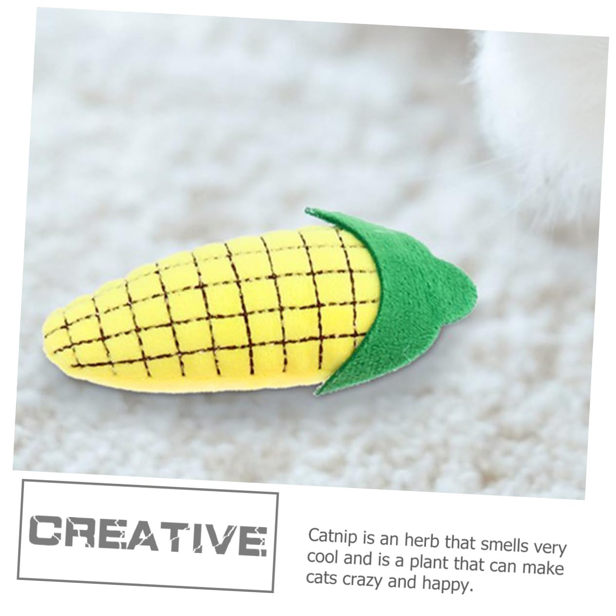 FRCOLOR Jouets pour Chat Intérieur Peluche 3pcs Herbe à Chat Jouet Masticable Adorable de Maïs Solide et Polyvalent pour Chatons