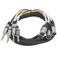 Vista 5 de Seismic Audio - SAXT-8x20M - Cable serpiente de 8 canales XLR macho a TRS de 1/4" de 20 pies
