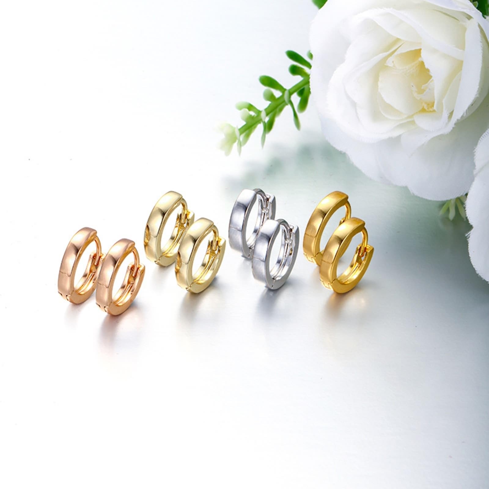 Au 375/585/750 kolczyki z prawdziwego złota biżuteria, klasyczne kolczyki Creole Hoop 9K/14K/18K