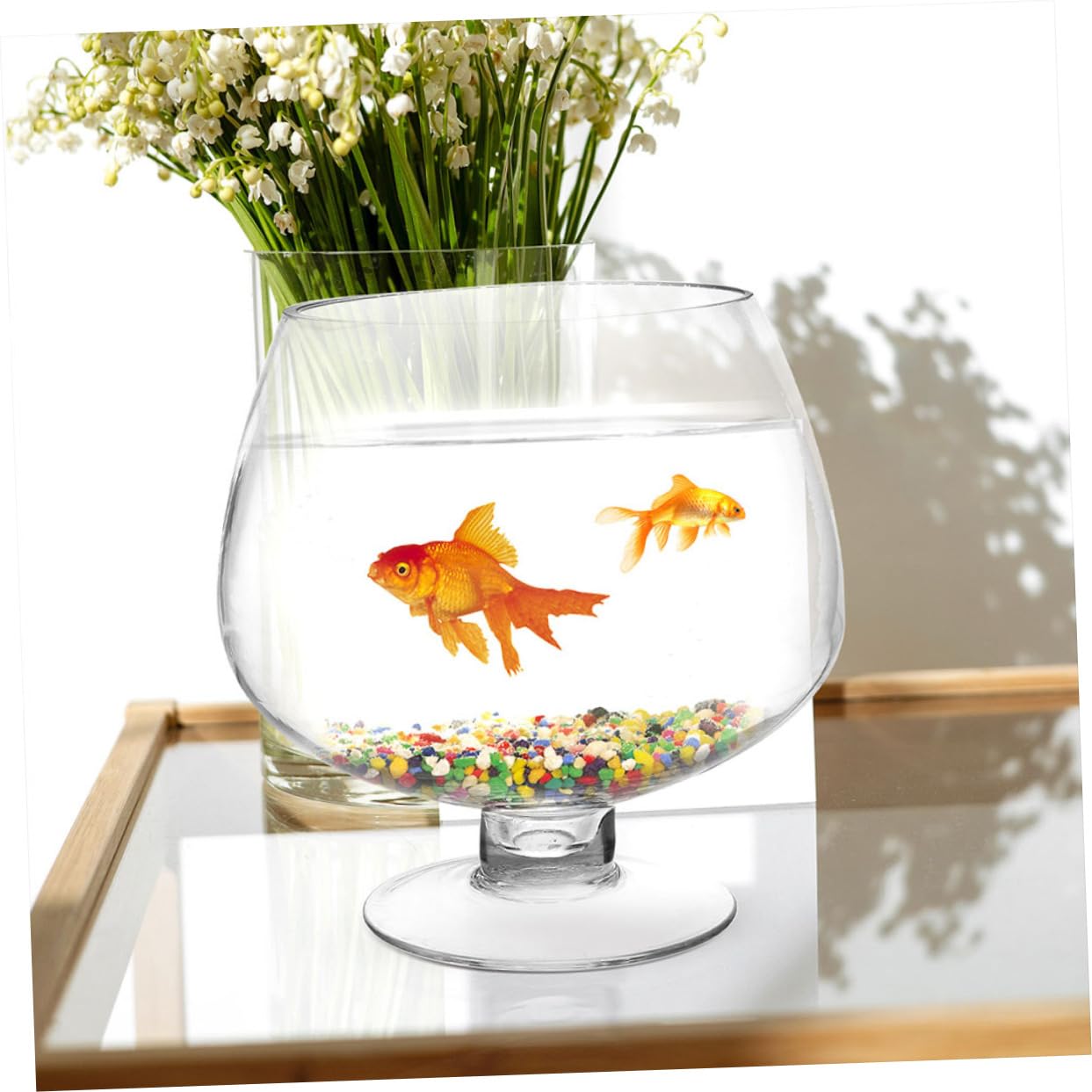 Petit Aquarium Transparent pour Poissons Betta Bocal à Poissons Verre Décoratif Et Facile à Nettoyer pour Bureau Ou Intérieur
