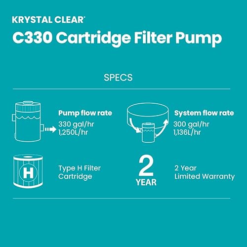Miniatura 4 de INTEX Bomba de filtro de cartucho transparente C330 Krystal para piscinas sobre el suelo caudal de la bomba de 330 GPH - Circulación y filtración