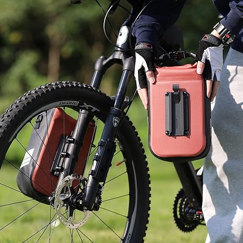 Miniatura 6 de Rhinowalk Bolsa de bicicleta para horquilla delantera, impermeable, bolsa de sillín para tenedor, bolsa de hombro para bicicleta, 4L para E-Scooter,
