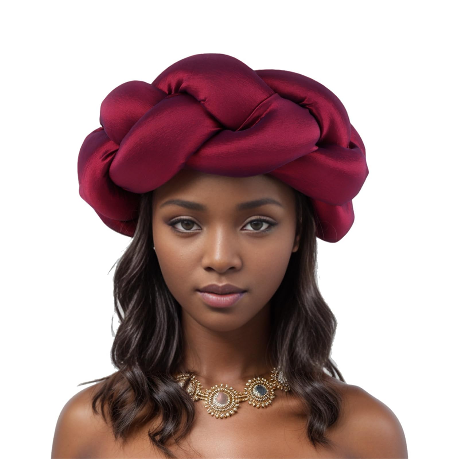Pitadue Women's A Stylish Oversized Braided Headband Big Hairband Frican Turban Hat For Daily Wear Nd Formal Occasion Party Supply