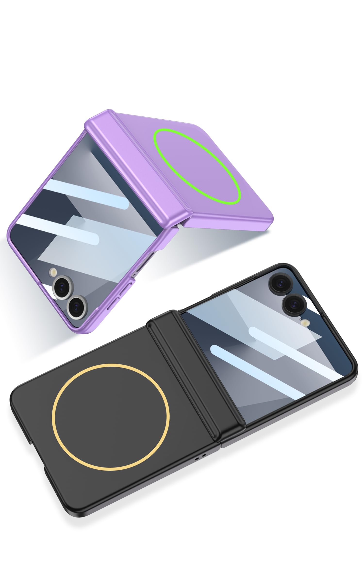 COQUE Custodia per Galaxy Z Flip 7, custodia per cellulare con cerniera magnetica e pellicola protettiva, custodia pieghevole con ricarica wireless per Samsung Galaxy Z Flip 7 5G-Nero