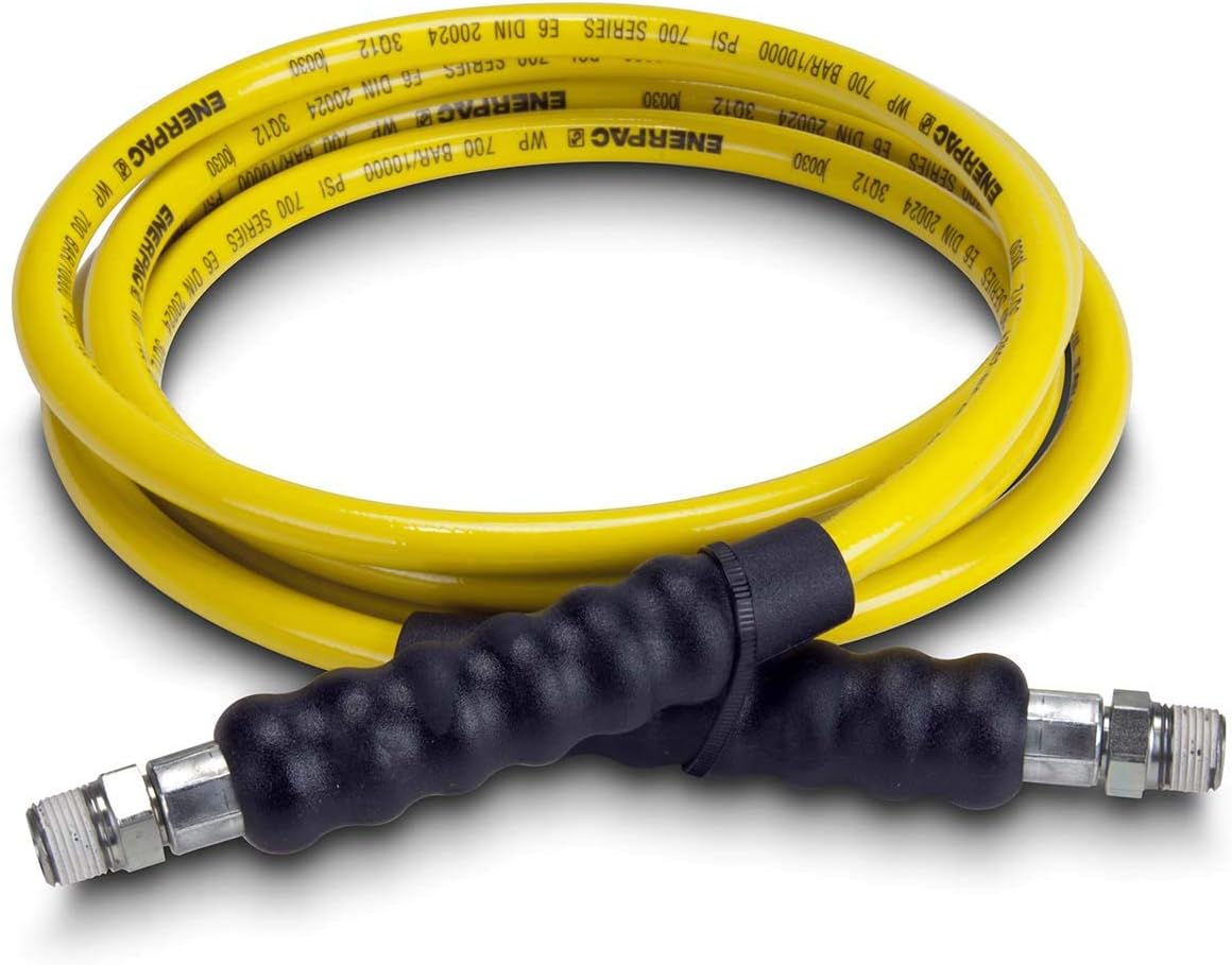 Enerpac H7210 High Pressure Hydraulic Hose, 700 Series, 10' Length, 0.25" Diameter, Yellow