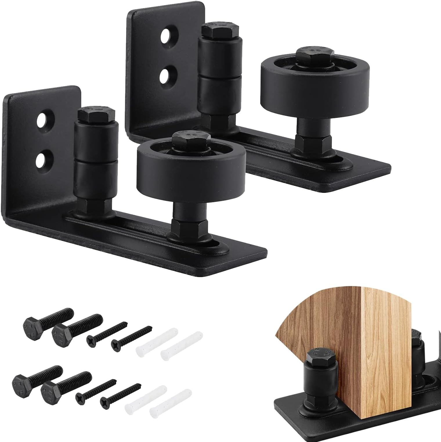 Amazon.com: Homode Barn Door Floor Guide, Matte Black Metal Floor ...